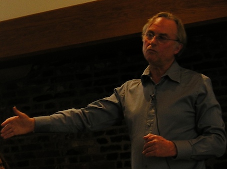 Photo credit: Julia Vitullo-Martin; Description: Richard Dawkins, lecturing at Templeton-Cambridge Journalism Fellowships